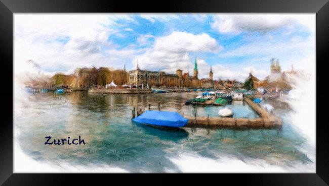 Zurich Cityscape 1 Framed Print by DiFigiano Photography