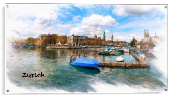 Zurich Cityscape 1 Acrylic by DiFigiano Photography
