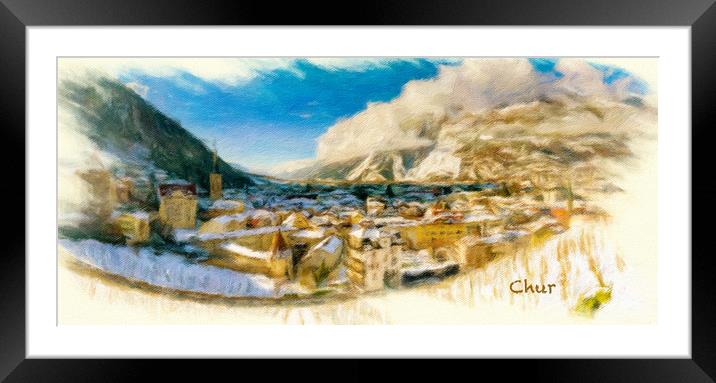 Chur Cityscape 1 Framed Mounted Print by DiFigiano Photography