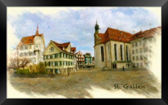 St. Gallen Cityscape 1 Framed Print by DiFigiano Photography