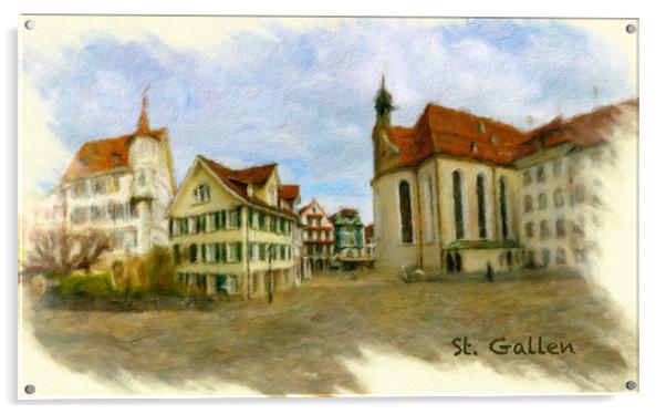 St. Gallen Cityscape 1 Acrylic by DiFigiano Photography