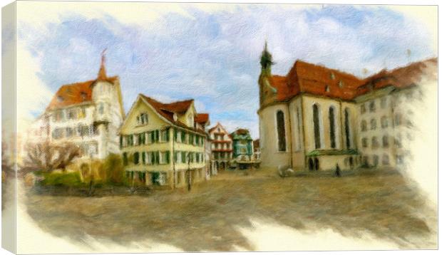 St. Gallen Cityscape 2 Canvas Print by DiFigiano Photography