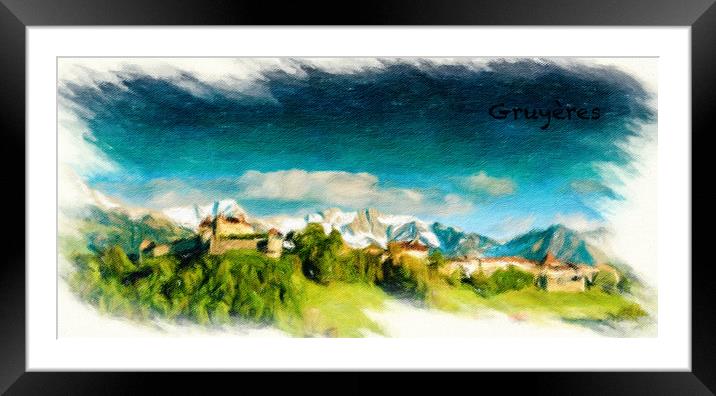 Gruyeres Cityscape 1 Framed Mounted Print by DiFigiano Photography