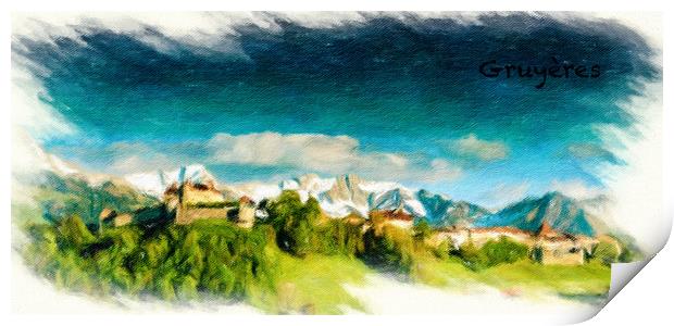 Gruyeres Cityscape 1 Print by DiFigiano Photography