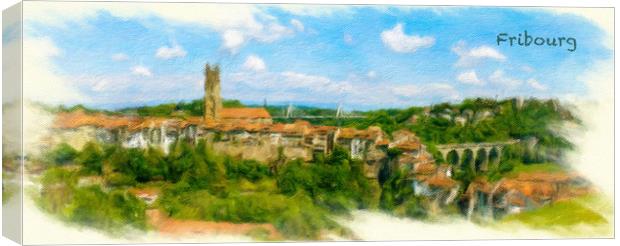 Fribourg Cityscape 1 Canvas Print by DiFigiano Photography