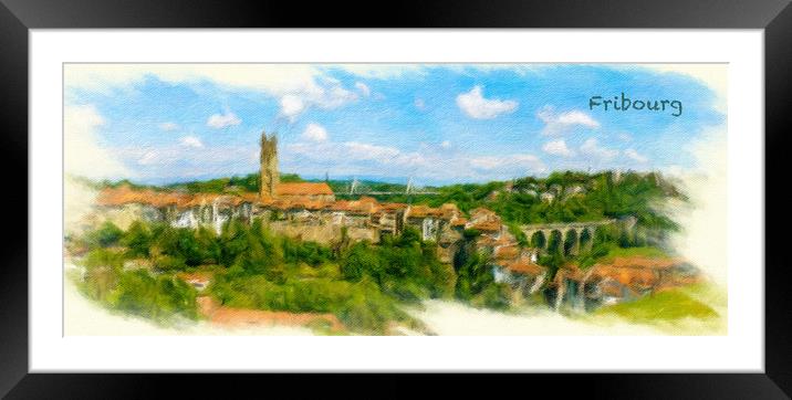 Fribourg Cityscape 1 Framed Mounted Print by DiFigiano Photography
