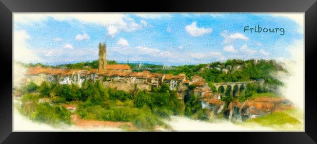 Fribourg Cityscape 1 Framed Print by DiFigiano Photography