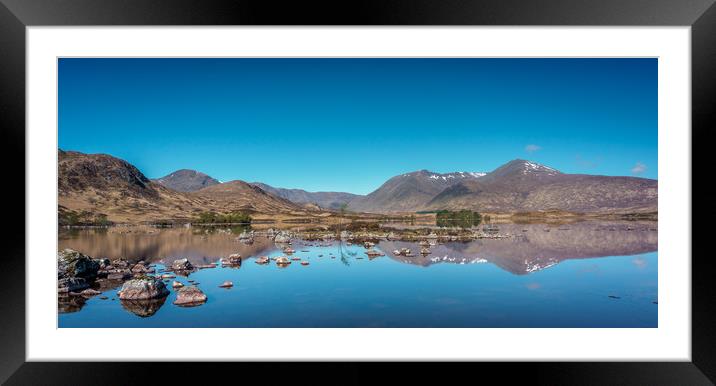Panorama of lochan na h-achlaise Framed Mounted Print by George Robertson