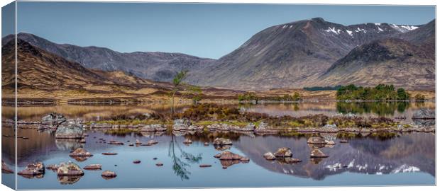 Reflections in lochan na h-achlaise Canvas Print by George Robertson