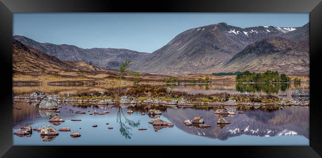 Reflections in lochan na h-achlaise Framed Print by George Robertson