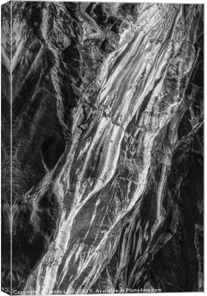 Tamina Gorge Monochrome Canvas Print by DiFigiano Photography