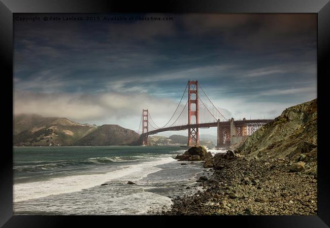 Golden Gate Bridge Framed Print by Pete Lawless