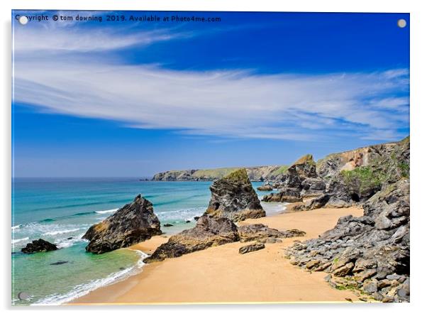 Bedruthan Steps Acrylic by tom downing