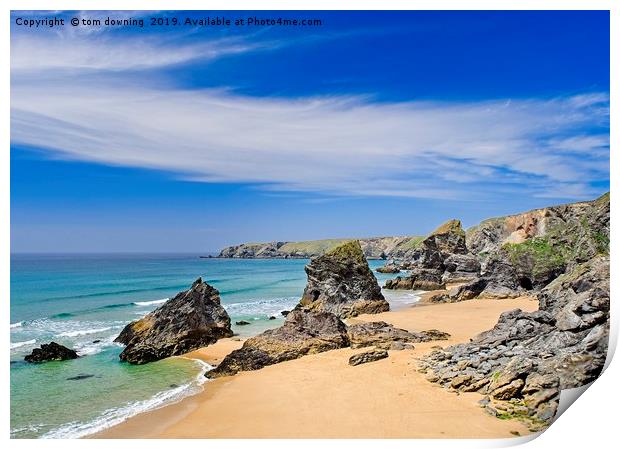 Bedruthan Steps Print by tom downing