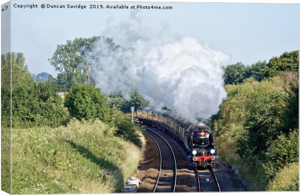 Steam Train Braunton on 'a head full of steam' - Canvas Print by Duncan Savidge