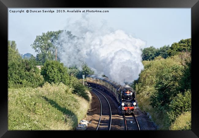 Steam Train Braunton on 'a head full of steam' - Framed Print by Duncan Savidge