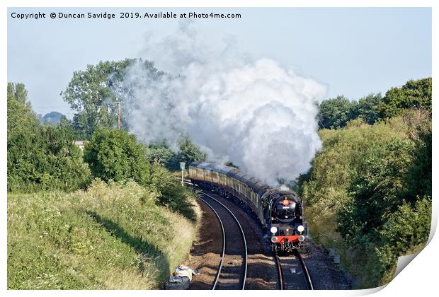 Steam Train Braunton on 'a head full of steam' - Print by Duncan Savidge