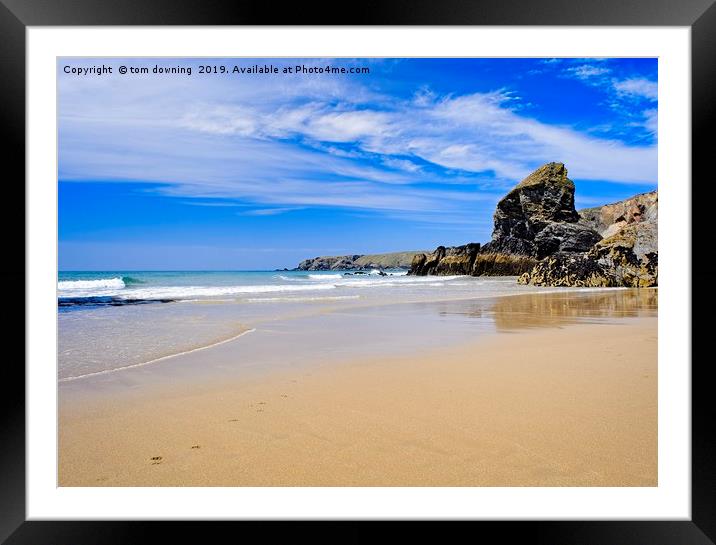 Sunny Beach Framed Mounted Print by tom downing