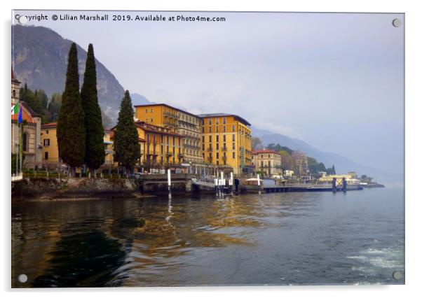 Lake Como,  Caddenabbia Acrylic by Lilian Marshall