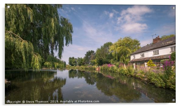 Village Pond - West Ashling Acrylic by Steve Thomson