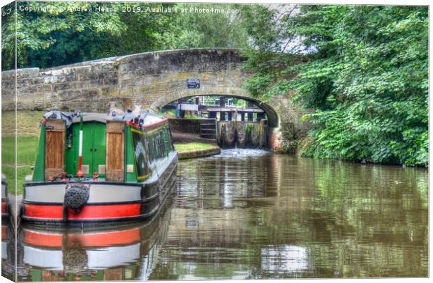 Colourful Canal Reflections Canvas Print by Andrew Heaps
