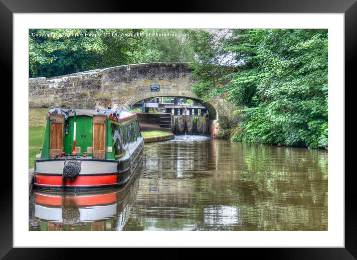Colourful Canal Reflections Framed Mounted Print by Andrew Heaps