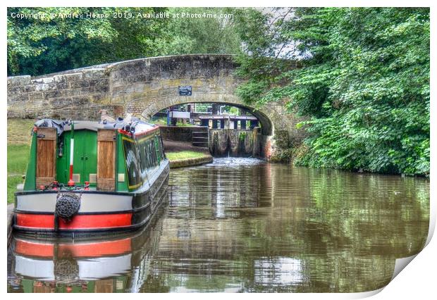 Colourful Canal Reflections Print by Andrew Heaps