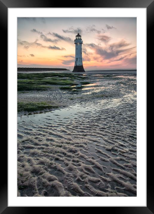 Perch Rock subtle sunset Framed Mounted Print by Jed Pearson