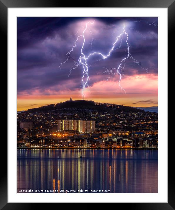 Dundee City Lightning Framed Mounted Print by Craig Doogan