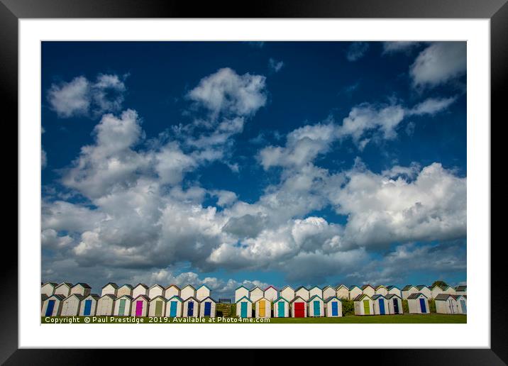 Rainbow of Beach Huts Framed Mounted Print by Paul F Prestidge