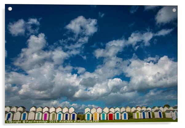 Rainbow of Beach Huts Acrylic by Paul F Prestidge