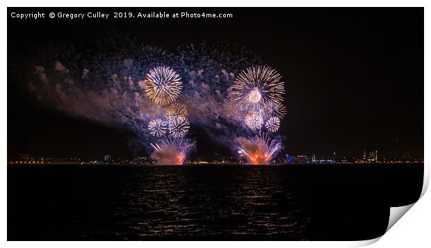 Hull new years city of culture fireworks Print by Gregory Culley