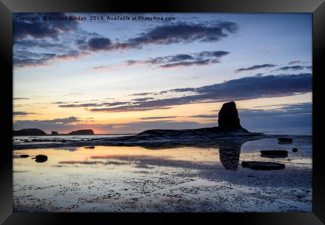 Summer Sunset at Saltwick Bay Framed Print by Richard Burdon