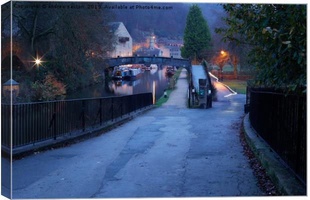 DOWN TO THE CANEL Canvas Print by andrew saxton