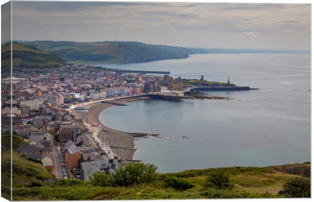 A view of Aberystwyth from Constitution Hill Canvas Print by Leighton Collins