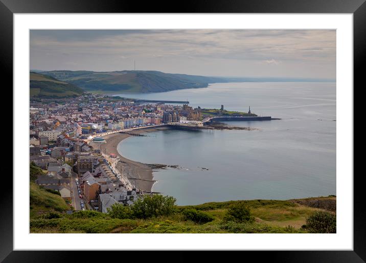 A view of Aberystwyth from Constitution Hill Framed Mounted Print by Leighton Collins