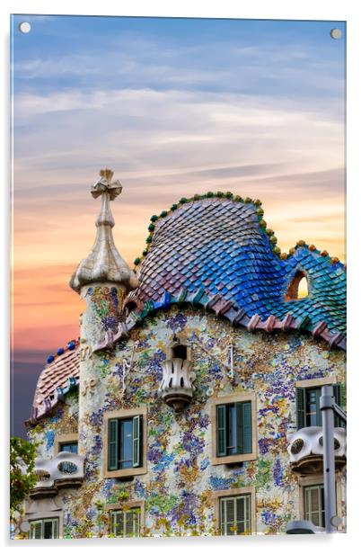 Gaudi Facade Acrylic by Darryl Brooks
