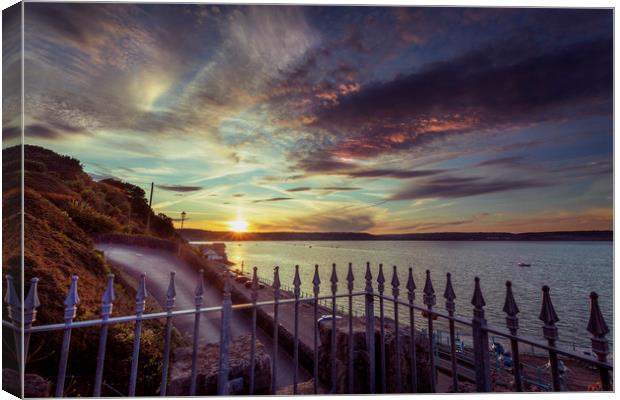 Sunset at Mumbles Canvas Print by Leighton Collins