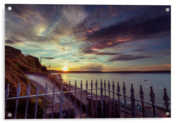 Sunset at Mumbles Acrylic by Leighton Collins