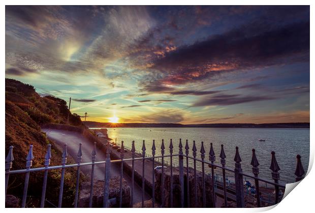 Sunset at Mumbles Print by Leighton Collins