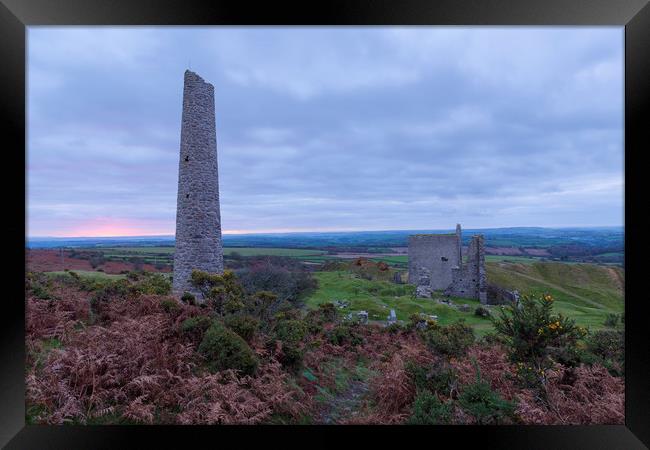 Mining Chimneys Framed Print by CHRIS BARNARD