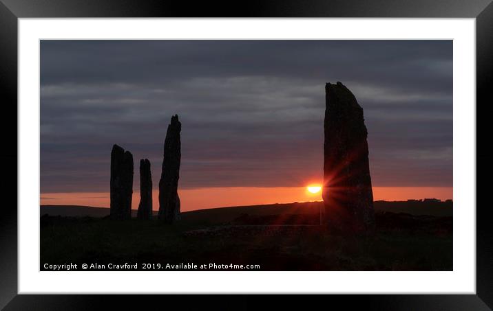 Sunset at the Ring of Brodgar Framed Mounted Print by Alan Crawford