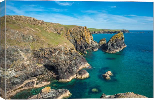 Kynance Cove on the Lizard Peninsular 2 Canvas Print by Andrew Michael