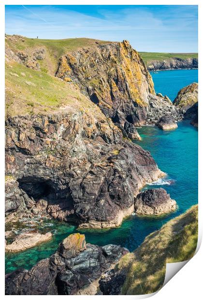 Kynance Cove on the Lizard Peninsular 3 Print by Andrew Michael
