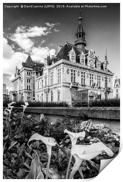 City Hall Vincennes Print by David Lewins (LRPS)