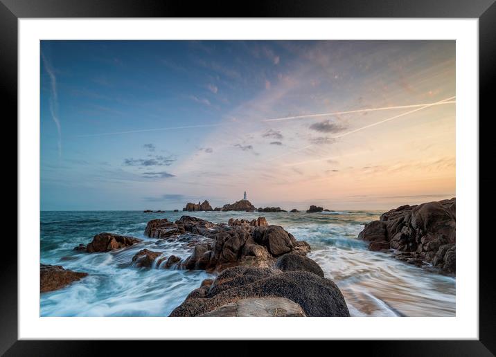 Corbiere Lighthouse. Framed Mounted Print by Michael Tonge