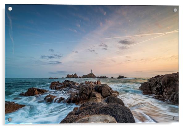 Corbiere Lighthouse. Acrylic by Michael Tonge