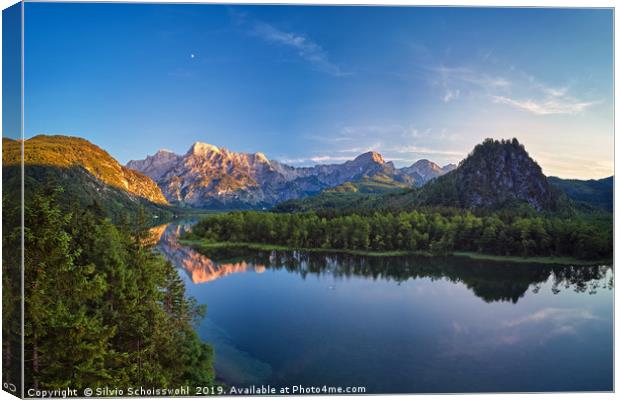 Summer evening at the Almsee Canvas Print by Silvio Schoisswohl