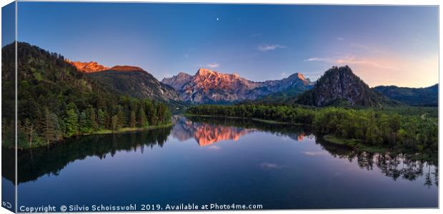 Evening at the Almsee Canvas Print by Silvio Schoisswohl