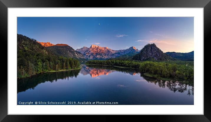 Evening at the Almsee Framed Mounted Print by Silvio Schoisswohl